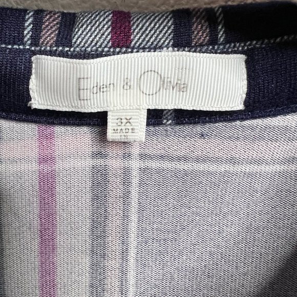 Eden & Olivia Plaid Button Down Soft Flannel Shirt with Tab Sleeve - Size 3X - Picture 5 of 5